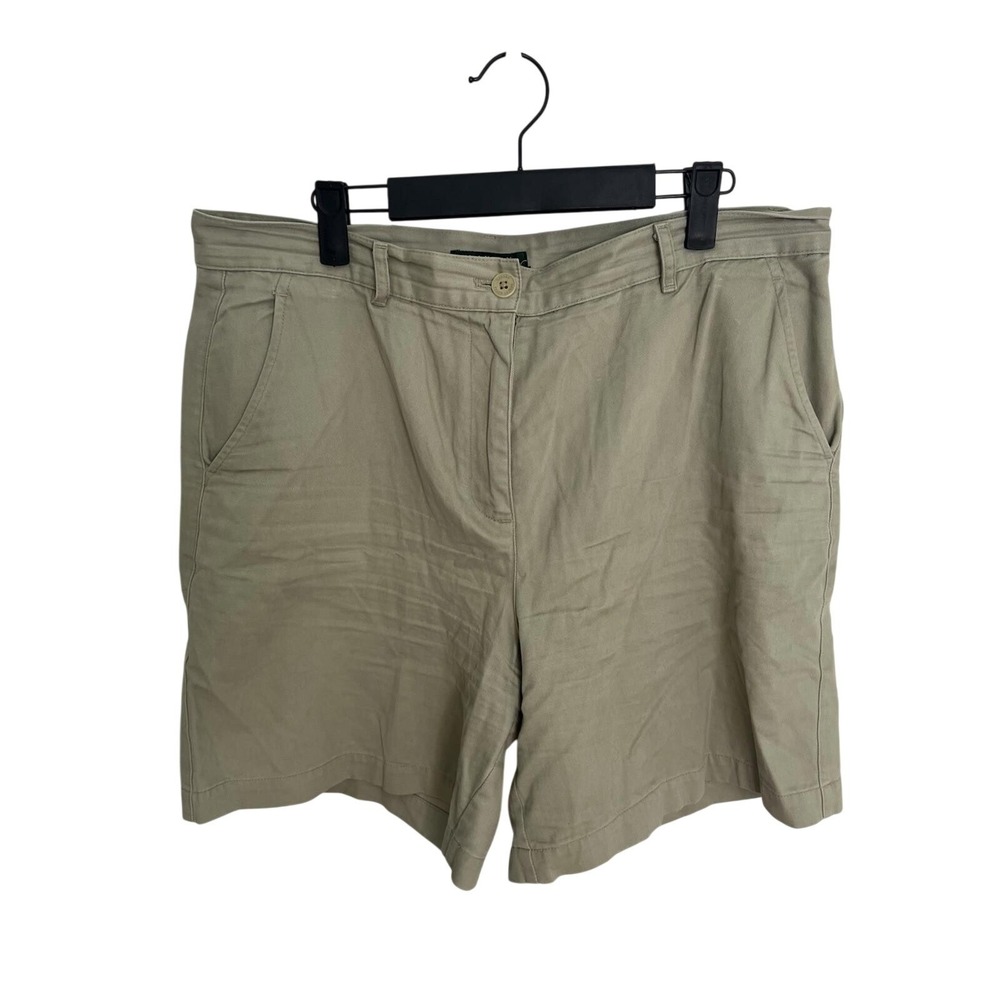 Lauren‎ Ralph Lauren Wm 12 100% Cotton Green Bermuda Shorts Pockets